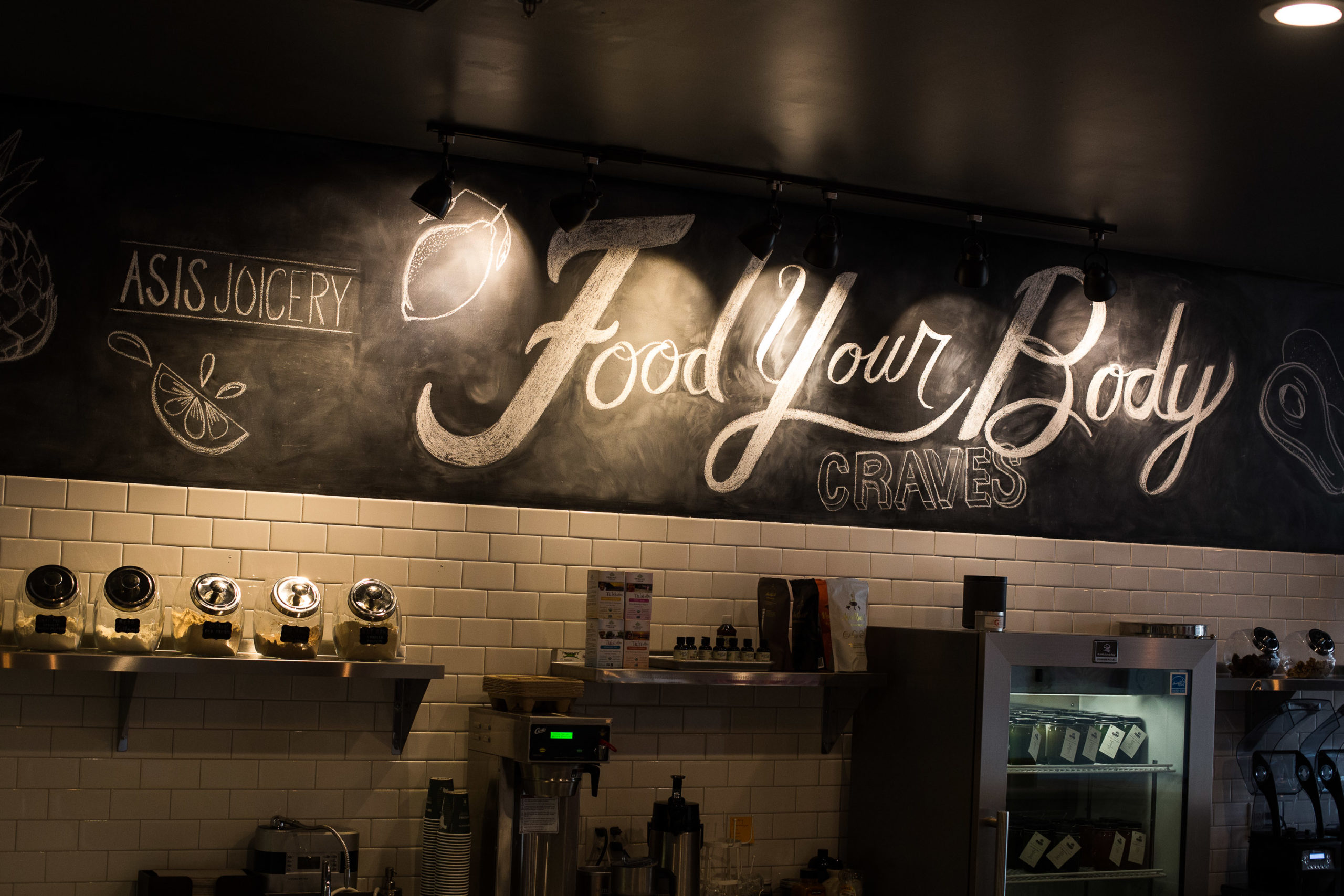 Asis Juicery Handlettered Mural