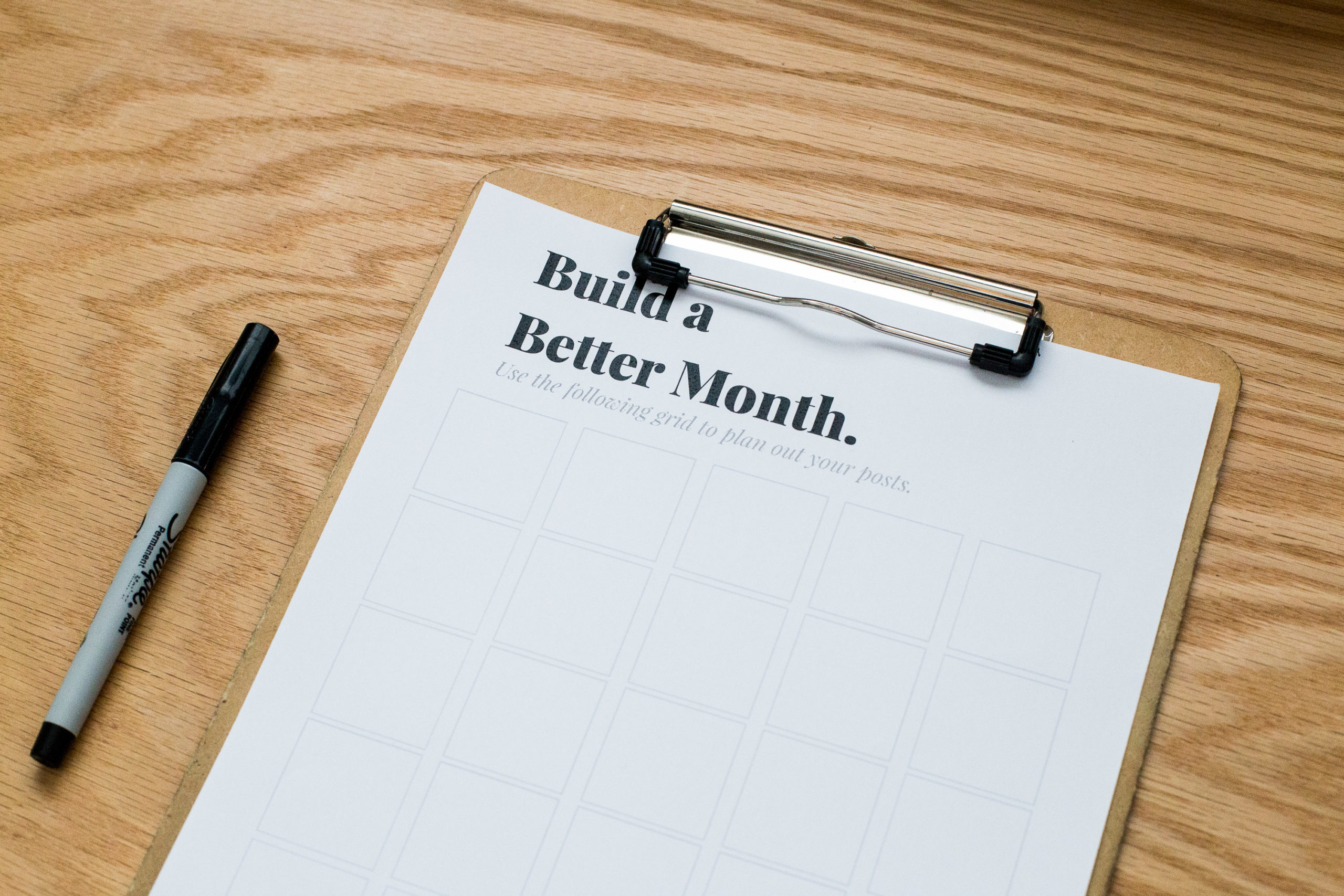 Free Printable content calendar