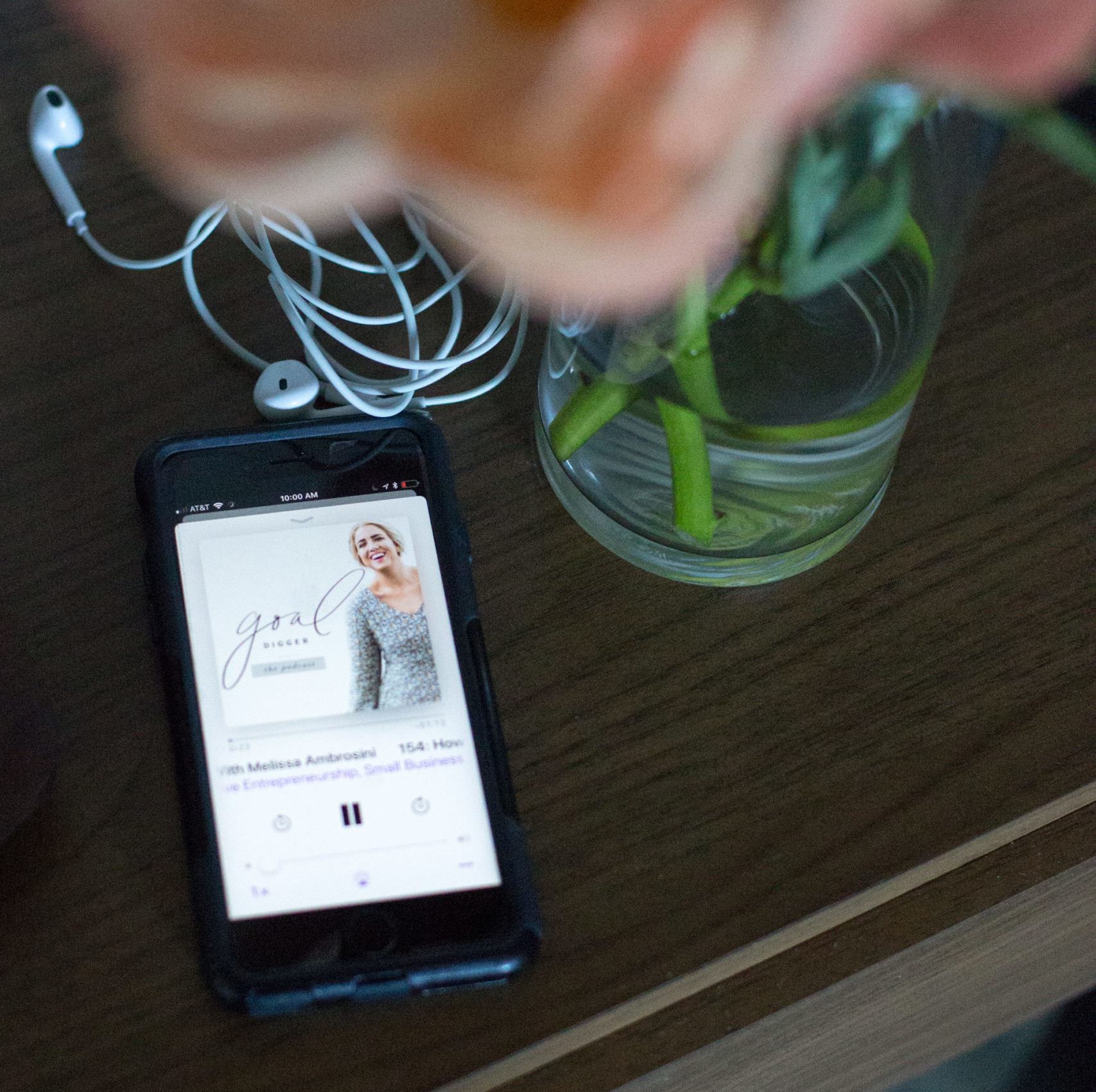 Golddigger podcast on an iphone as one of 5 podcasts for entrepreneurs and creatives