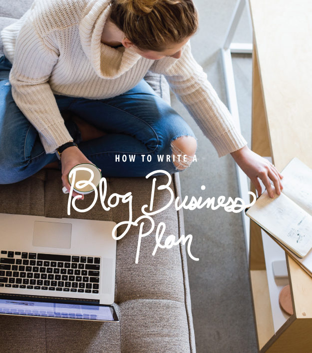 Creative entrepreneur writing a blog business plan